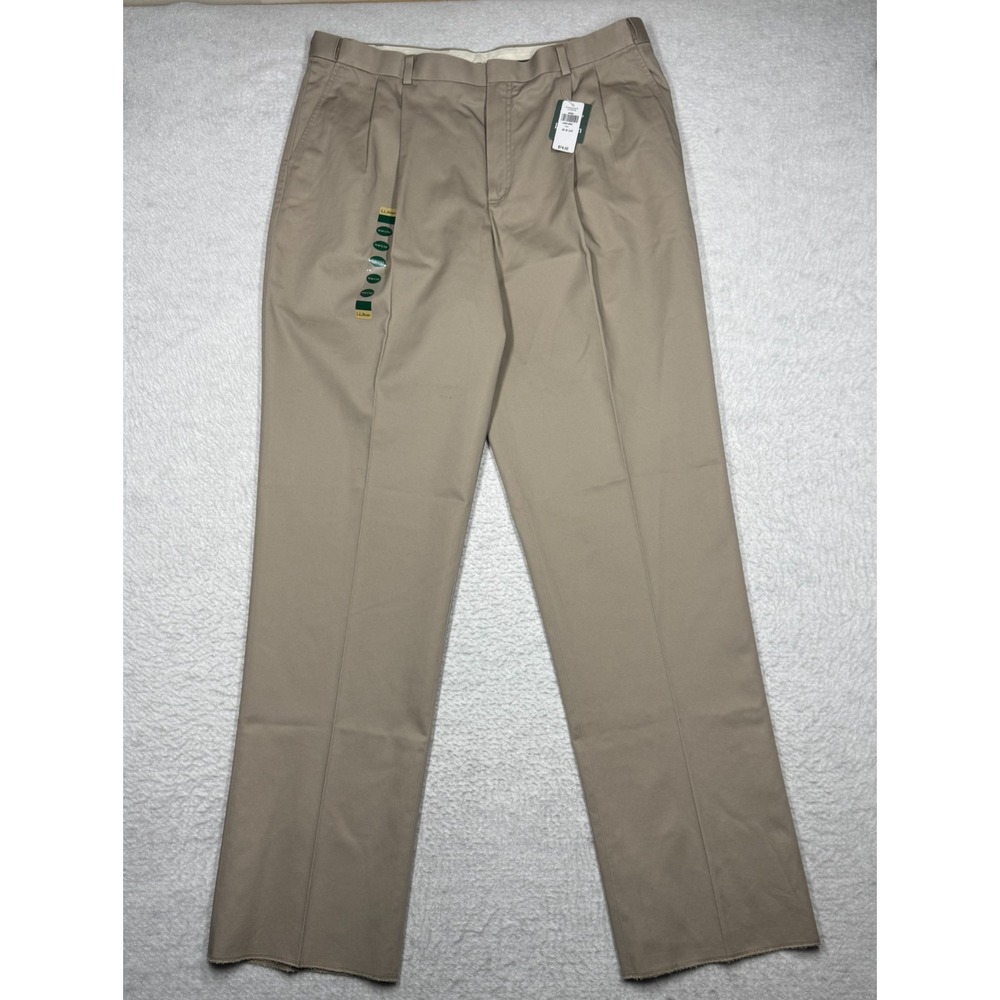 NWT Vintage Eddie Bauer Pants Beige‎ Pleated Chino Dress Khaki Men's Size 40